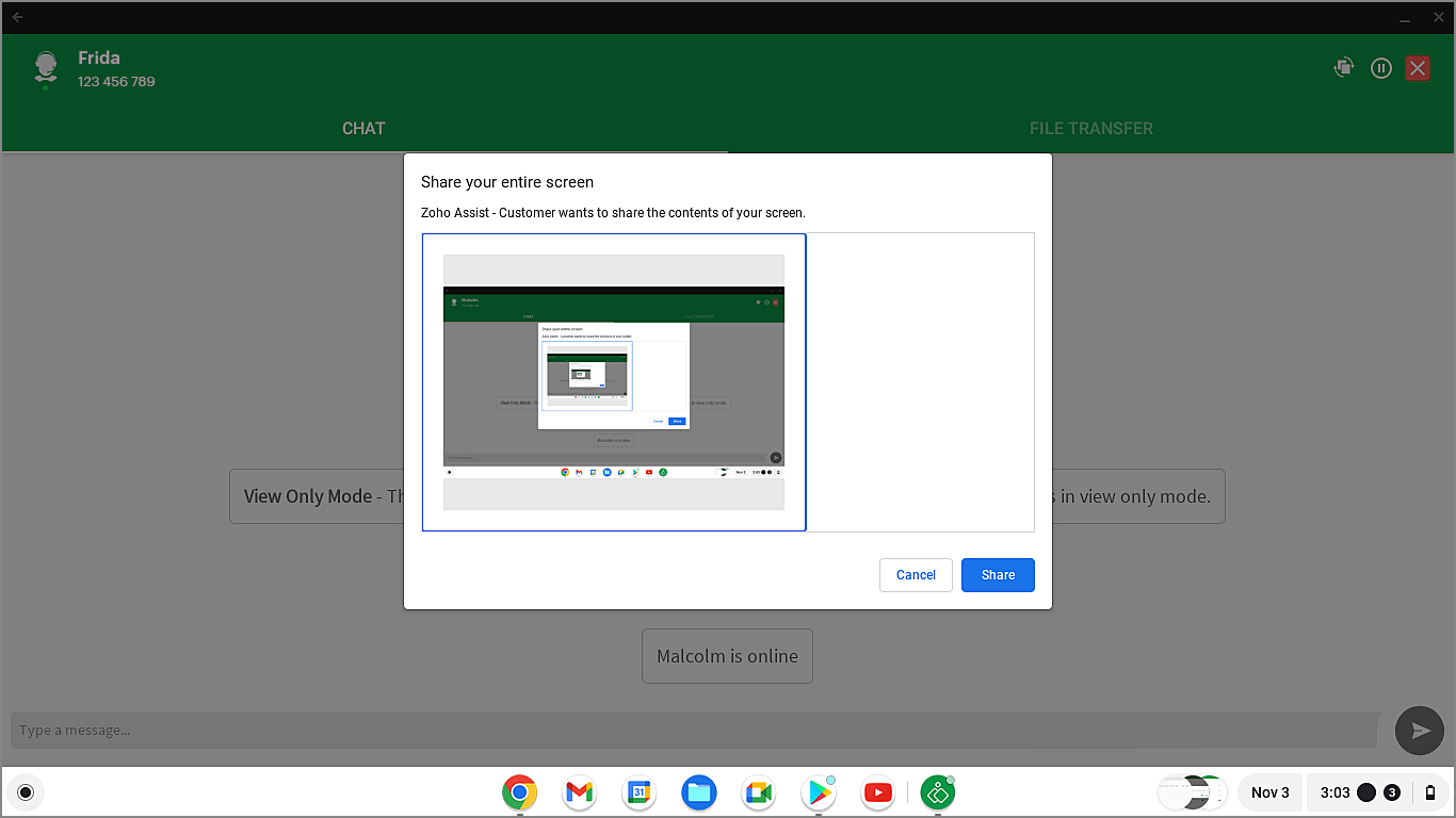 Select screen to share