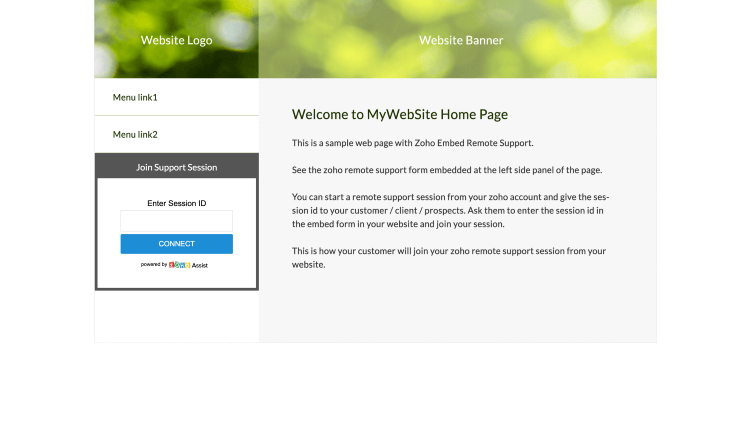 Customer joining session from the widget