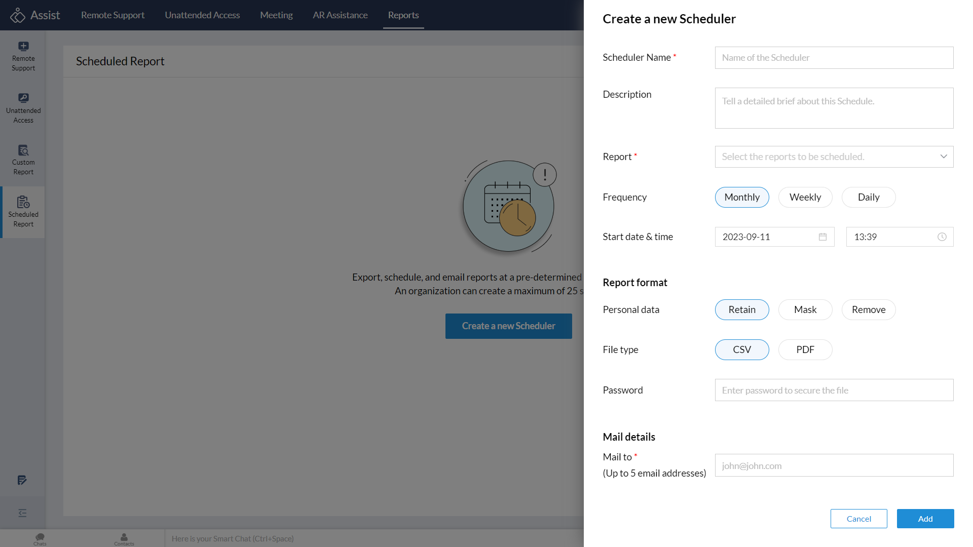 Scheduler Name and Description
