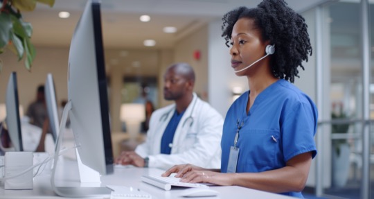 Hospital staff working