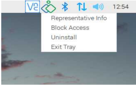  Right click the Zoho Assist tray icon and select uninstall on Linux OS device