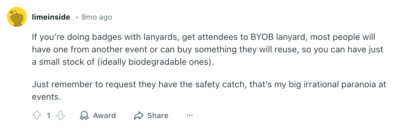 Implement a BYOB lanyard program at your event