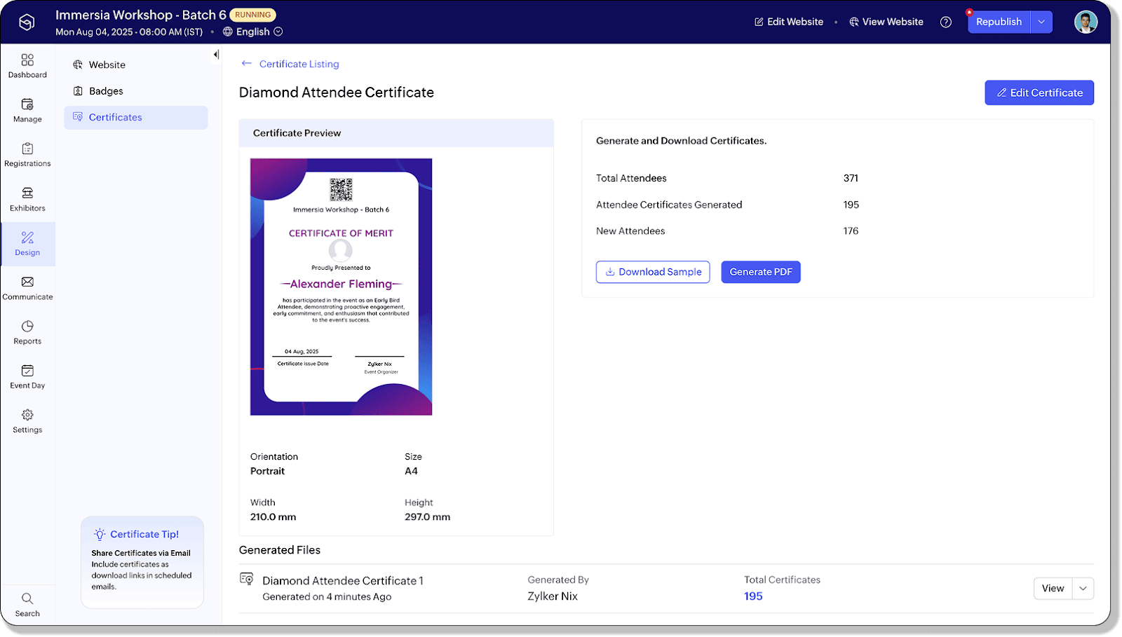 Follow-up post event