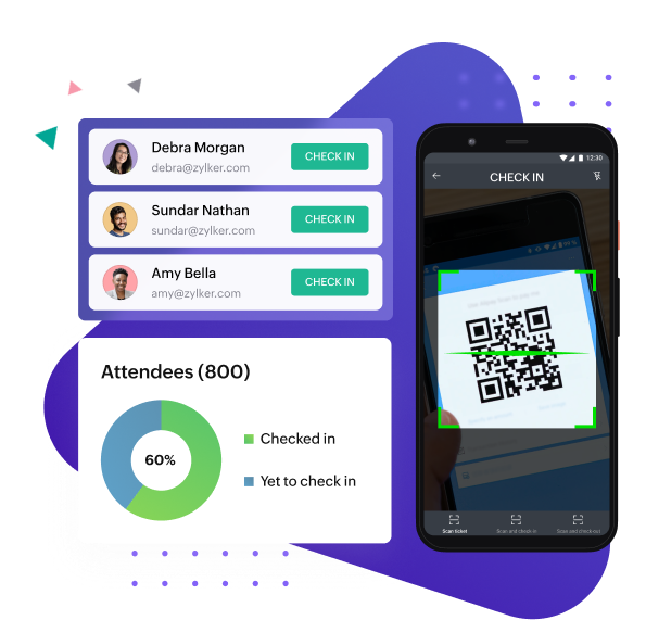 Seamless attendee check-in experience using Zoho Backstage's Organizer Mobile application