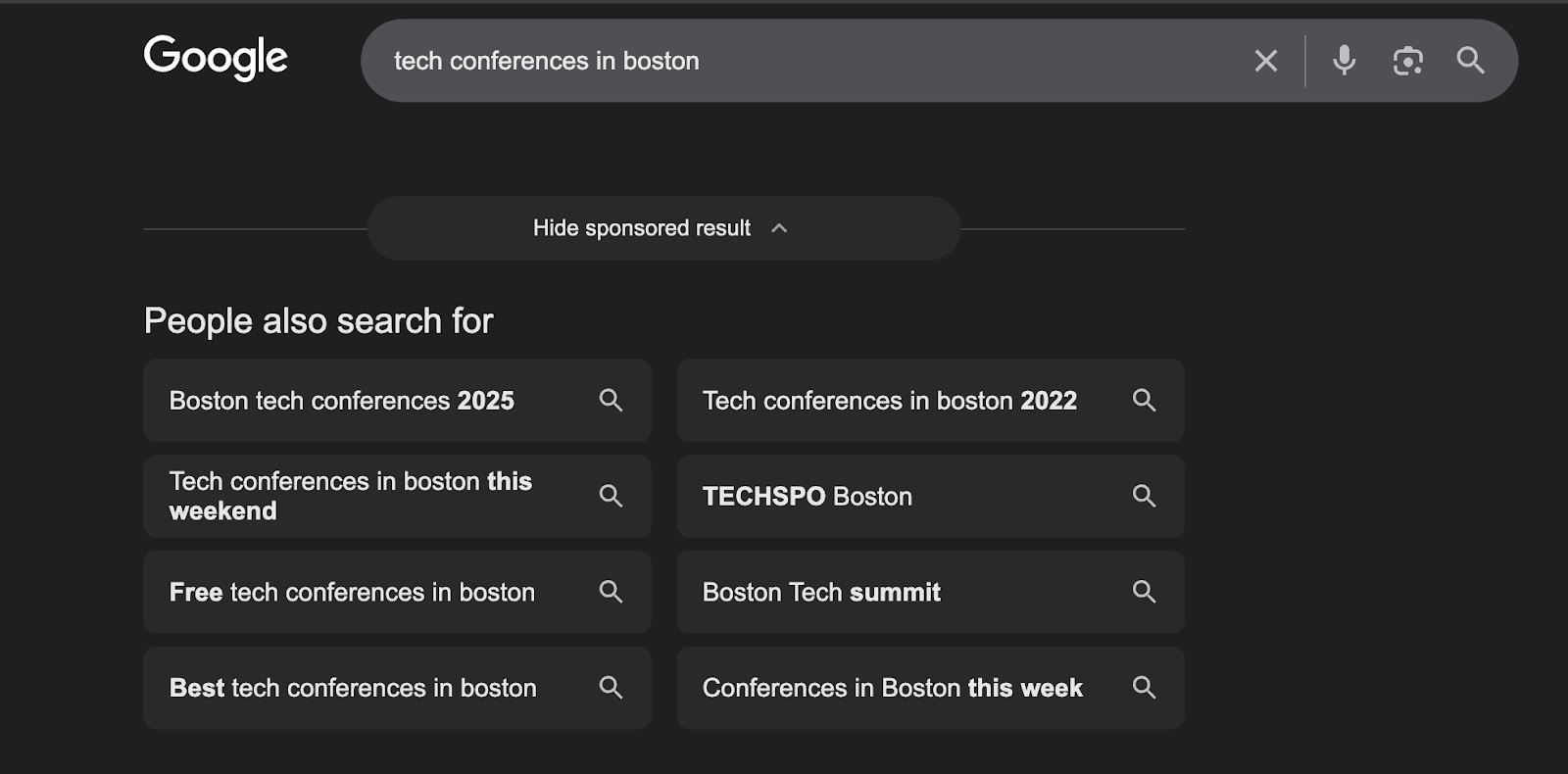 Use the People also search for section for long-tail keyword variations