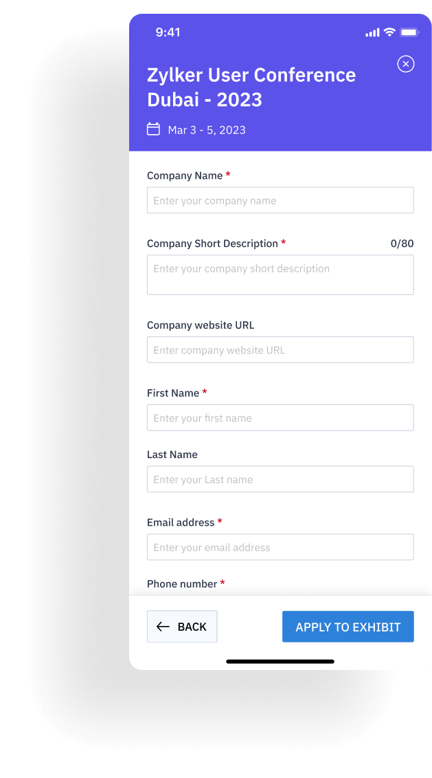 Let exhibitors choose and book their booths online