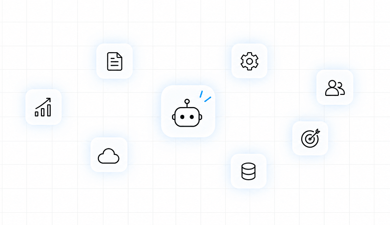Zia linked to a database and an application grid through Zoho MCP
