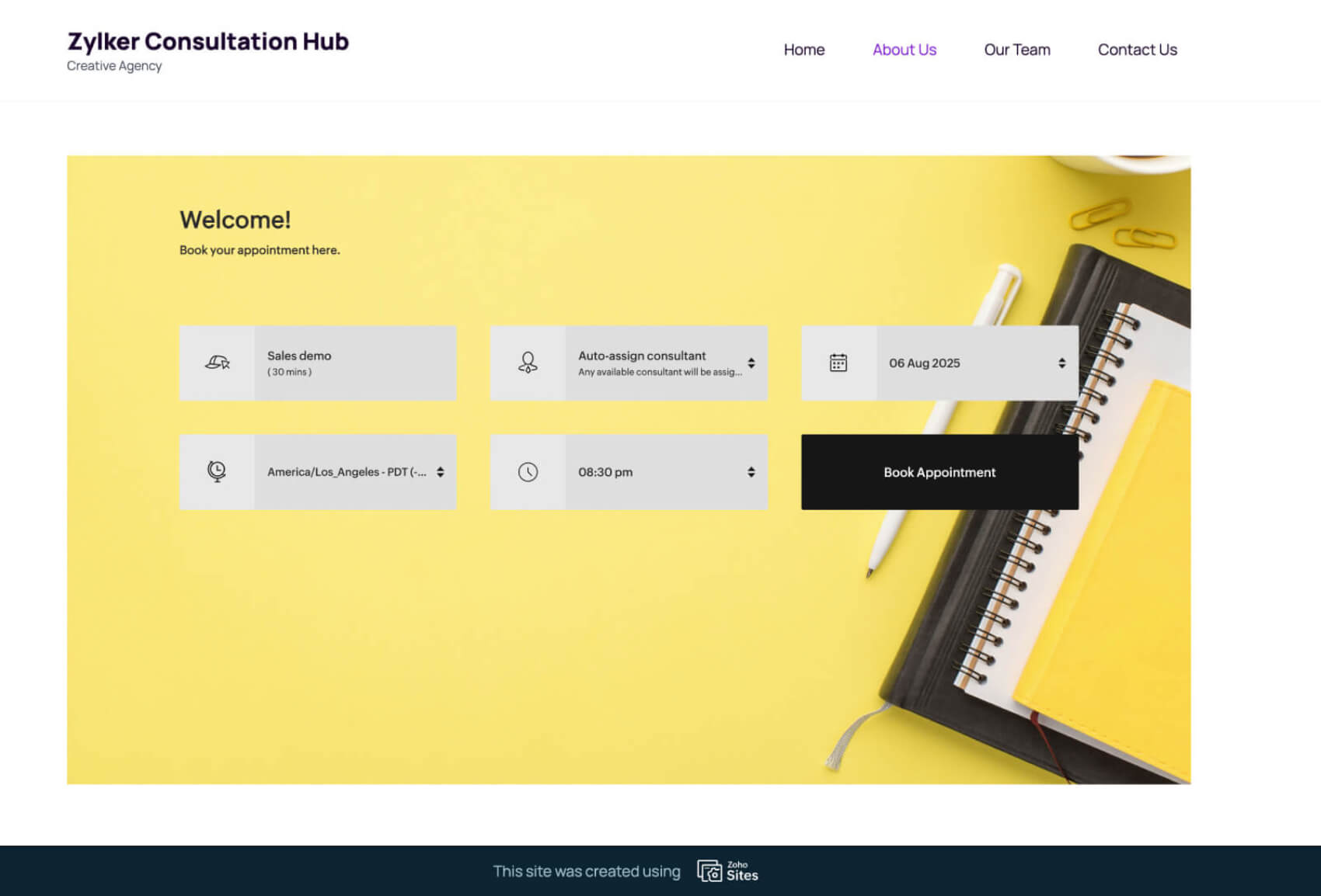 Add demo booking widgets