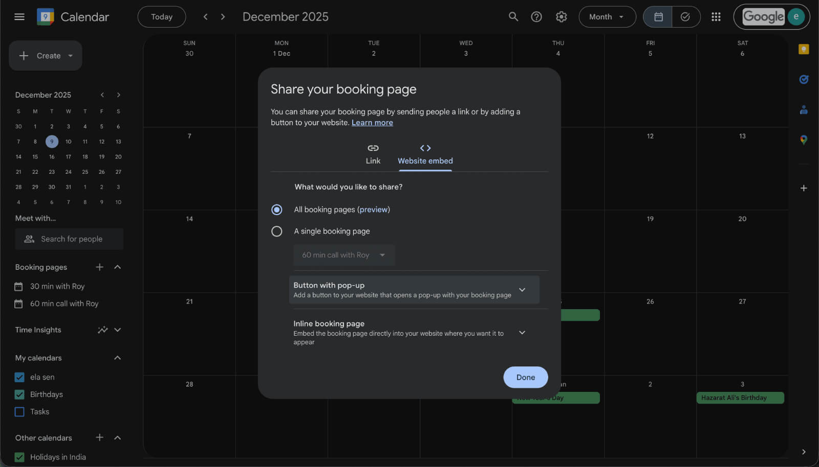 Embed on your website