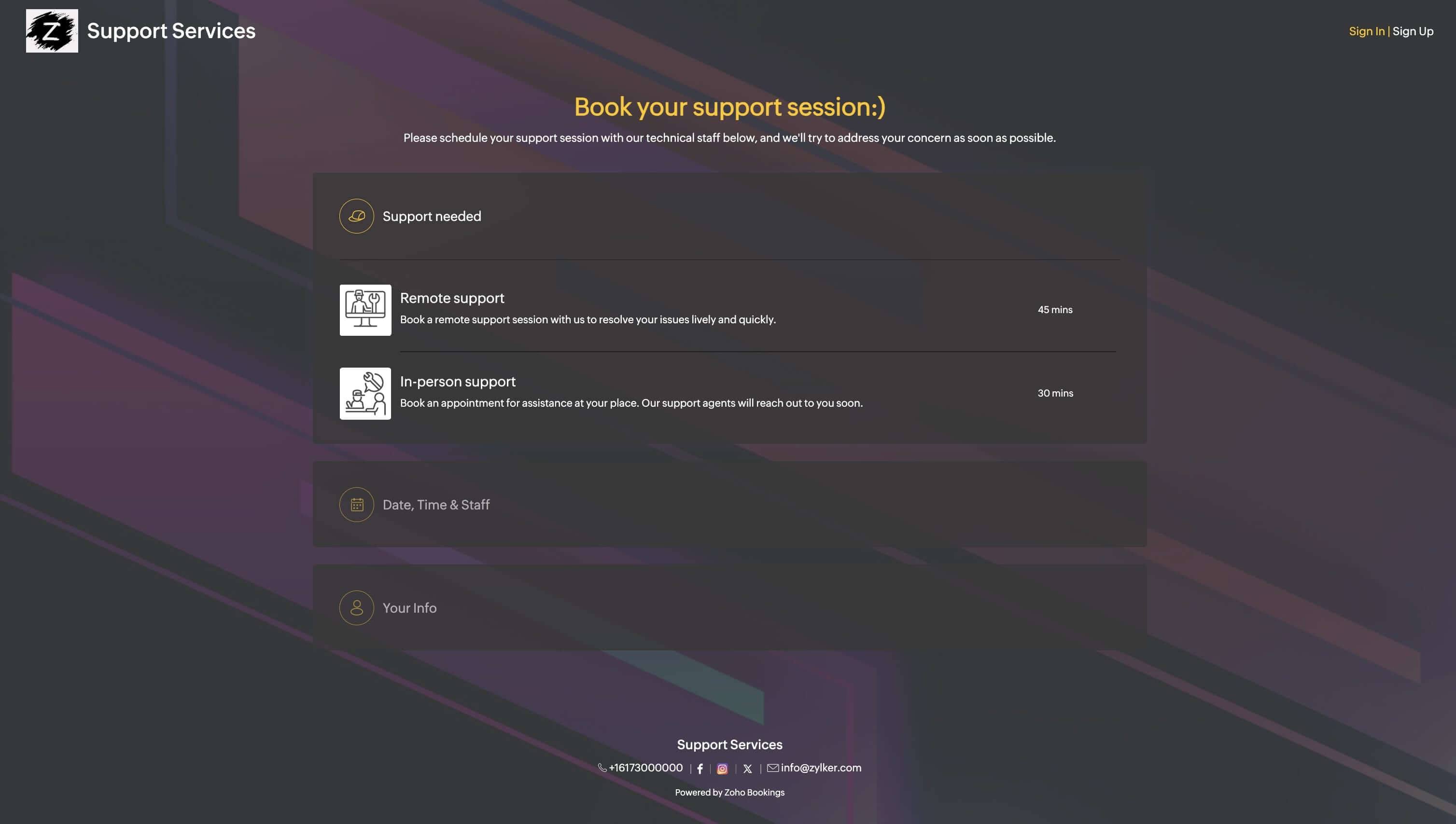 Brandable booking pages