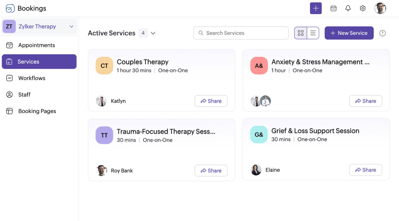 Bookings pages for self-scheduling