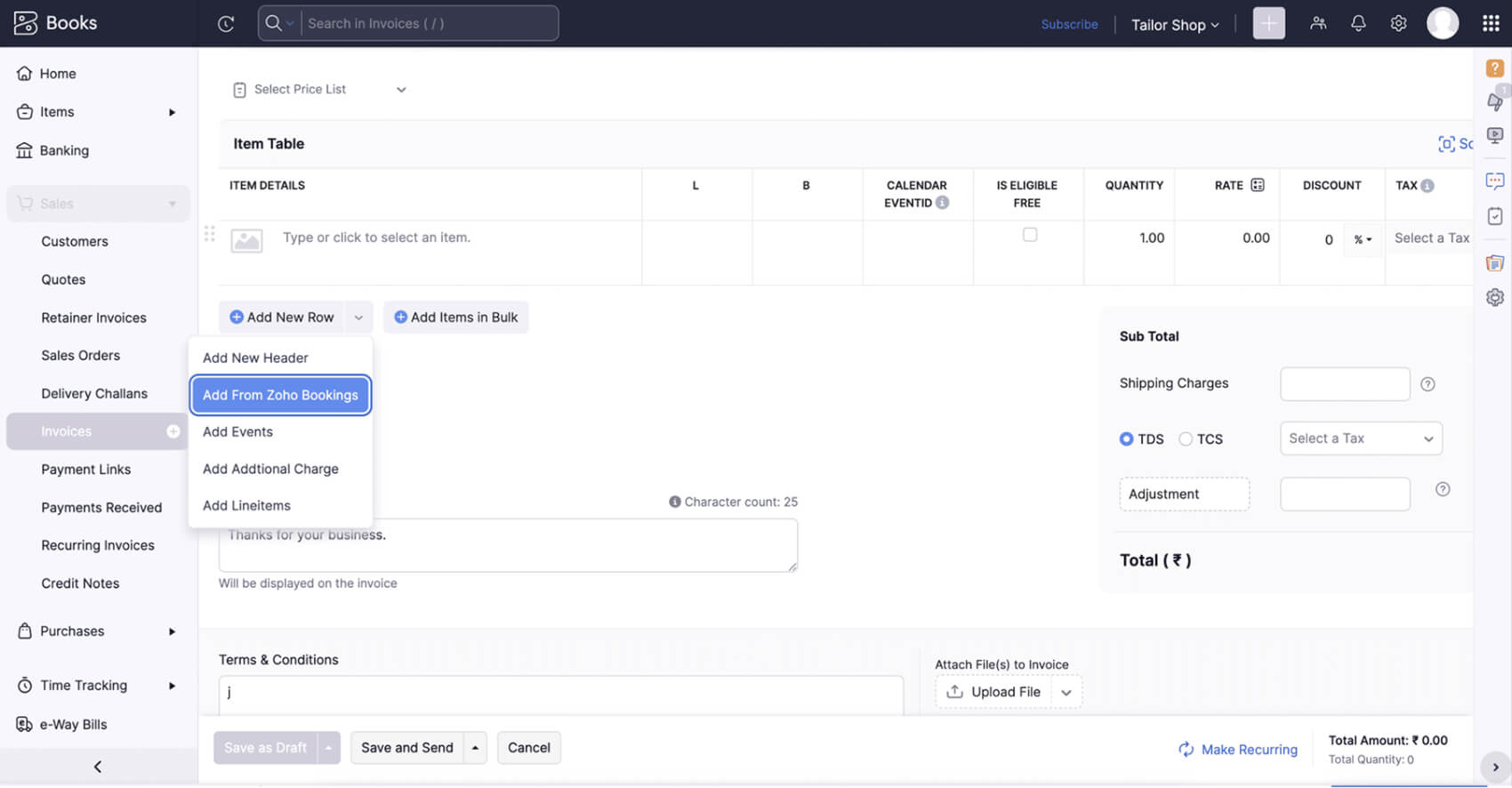 Automated appointment invoicing system