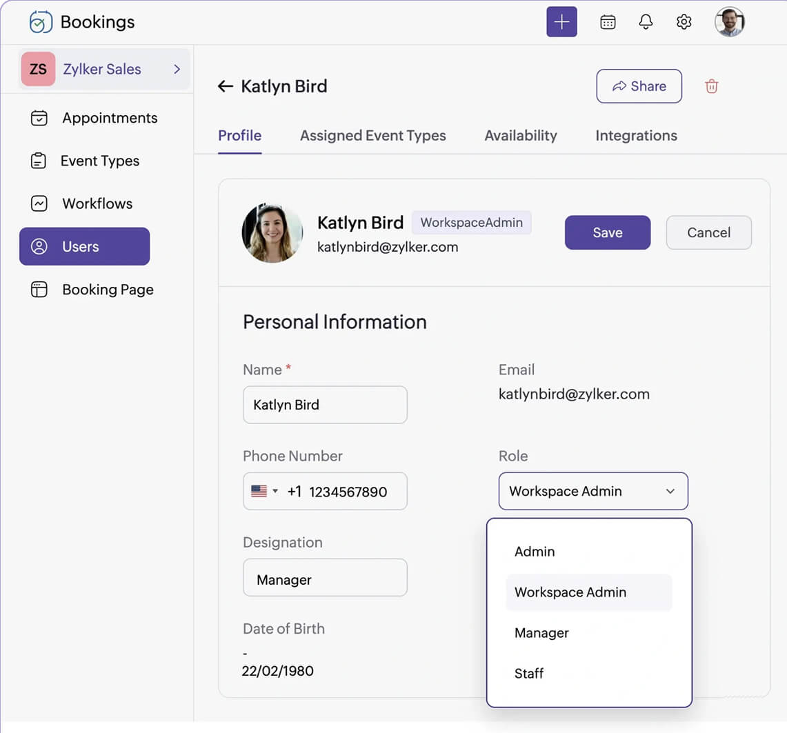 Simplified team management with user roles