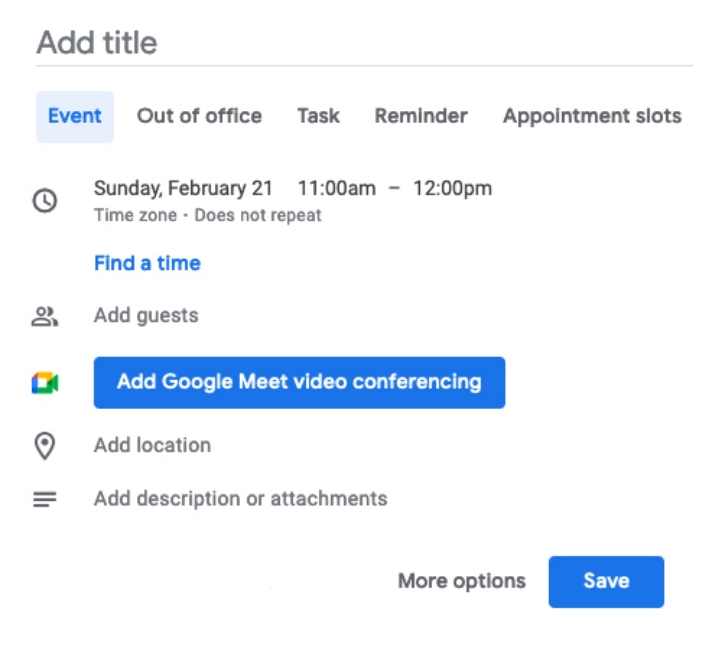 Scheduling with Google Calendar