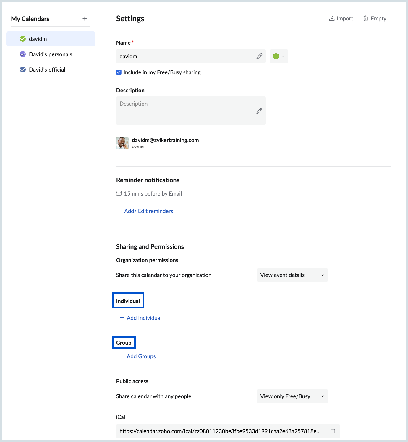 Add Individual/Group Add Individual/Group