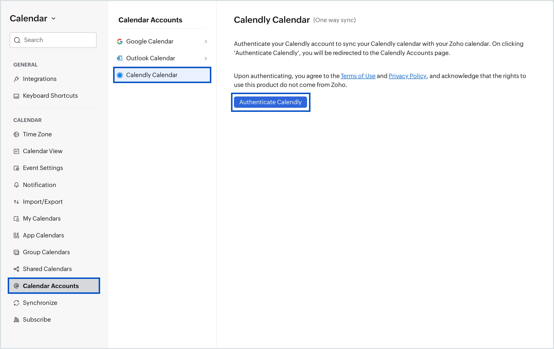 Authenticate Calendly 