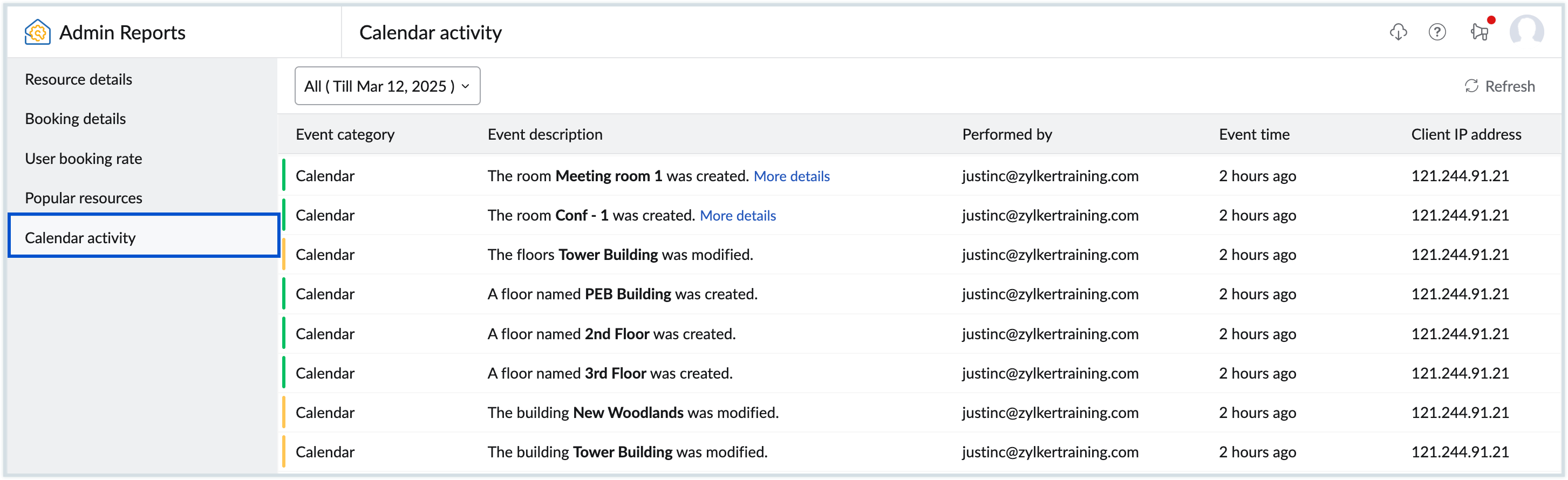 Calendar activity