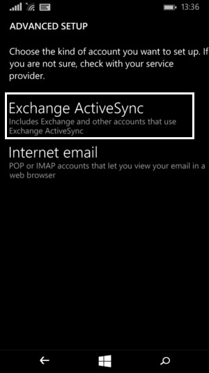 Exchange active sync