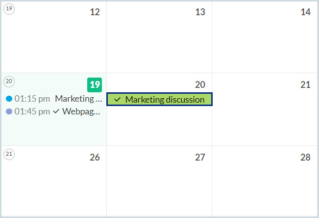 Calendar grid