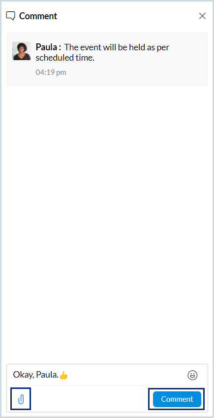 Comment window