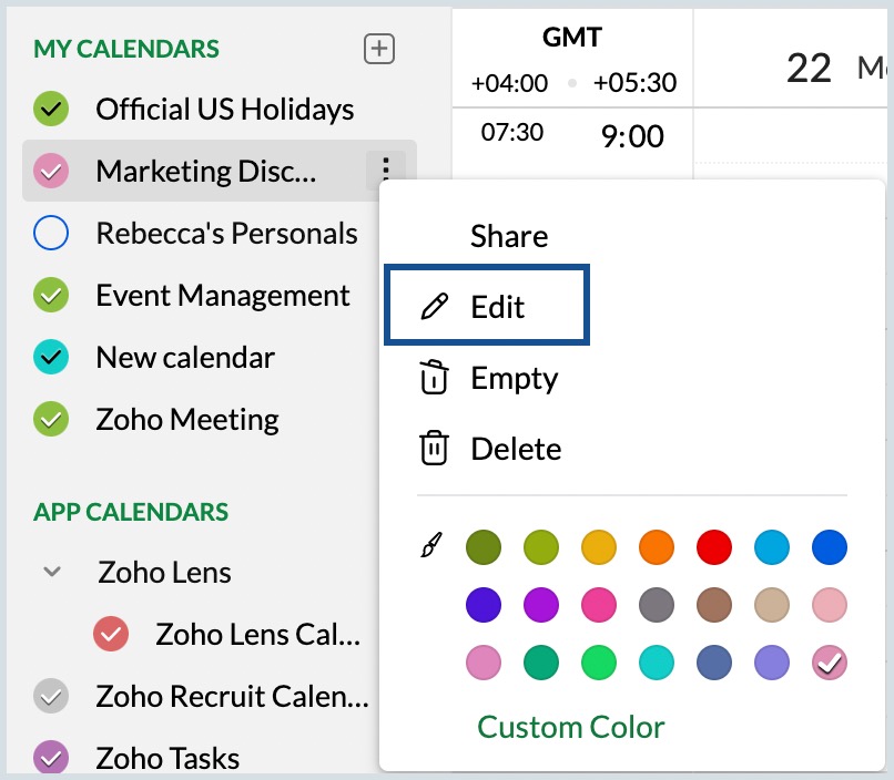 Embed Calendars | Zoho Calendar