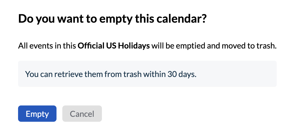 Confirm empty