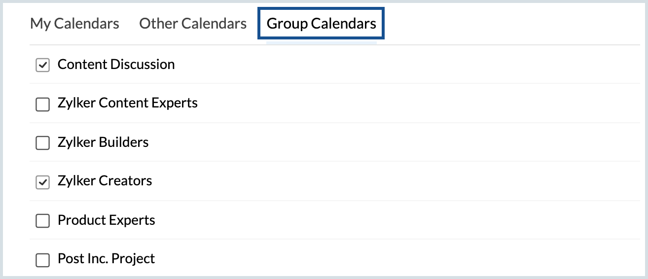group calendars