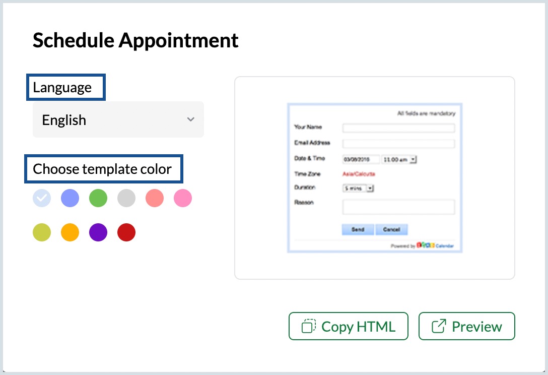 Choose template color