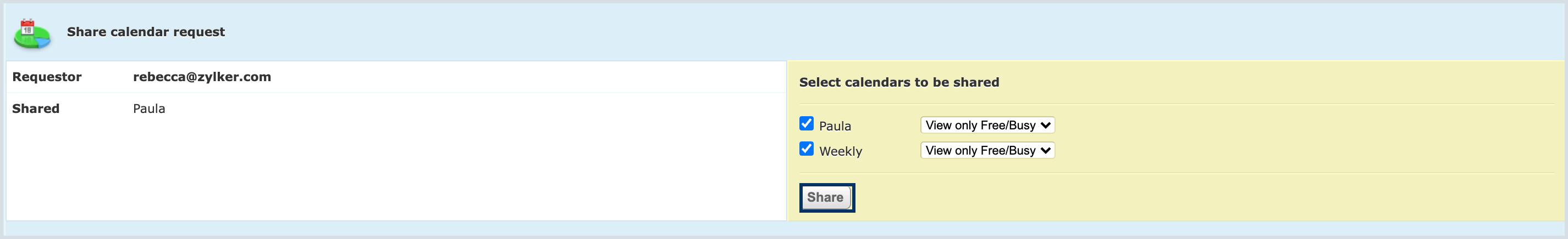 Share calendar