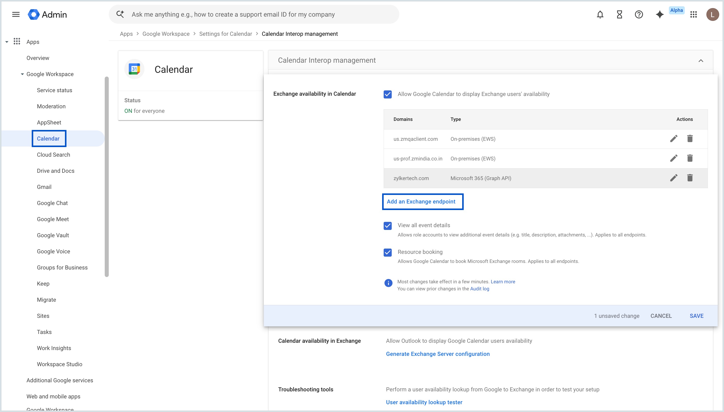 Add and Exchange endpoint