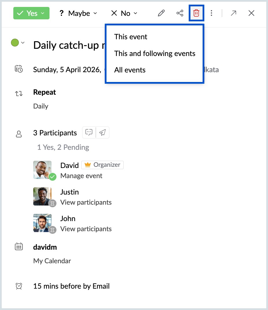 Delete Repeat events