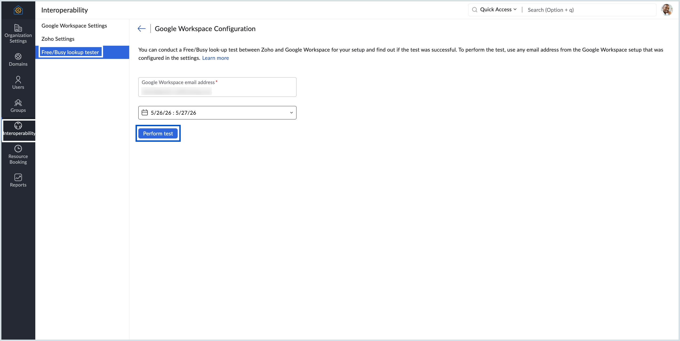 Free/Busy lookup tester