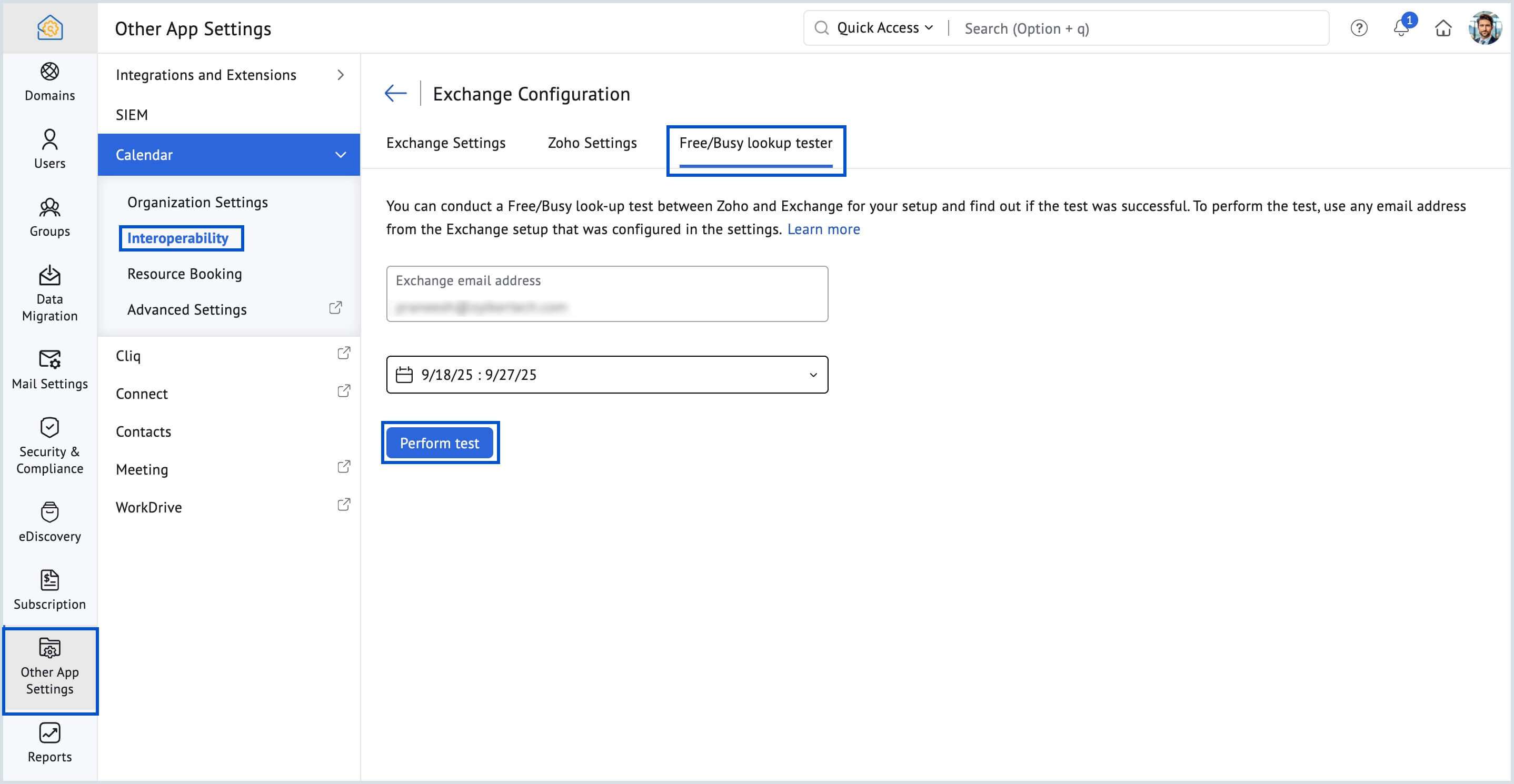 Free/Busy lookup tester