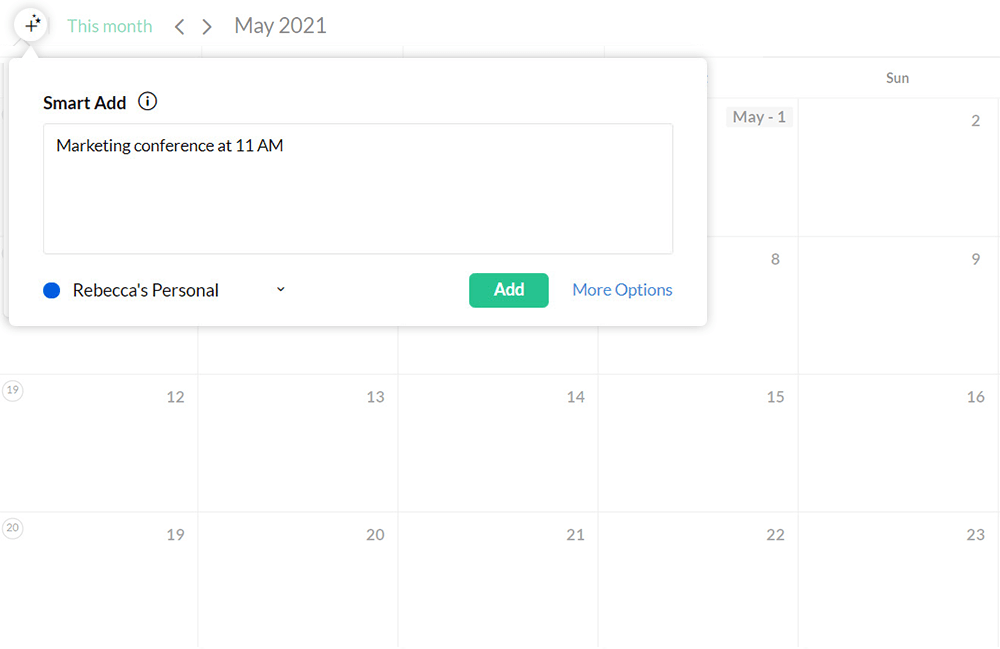 Gratis Online Vergaderplanner Zoho Calendar