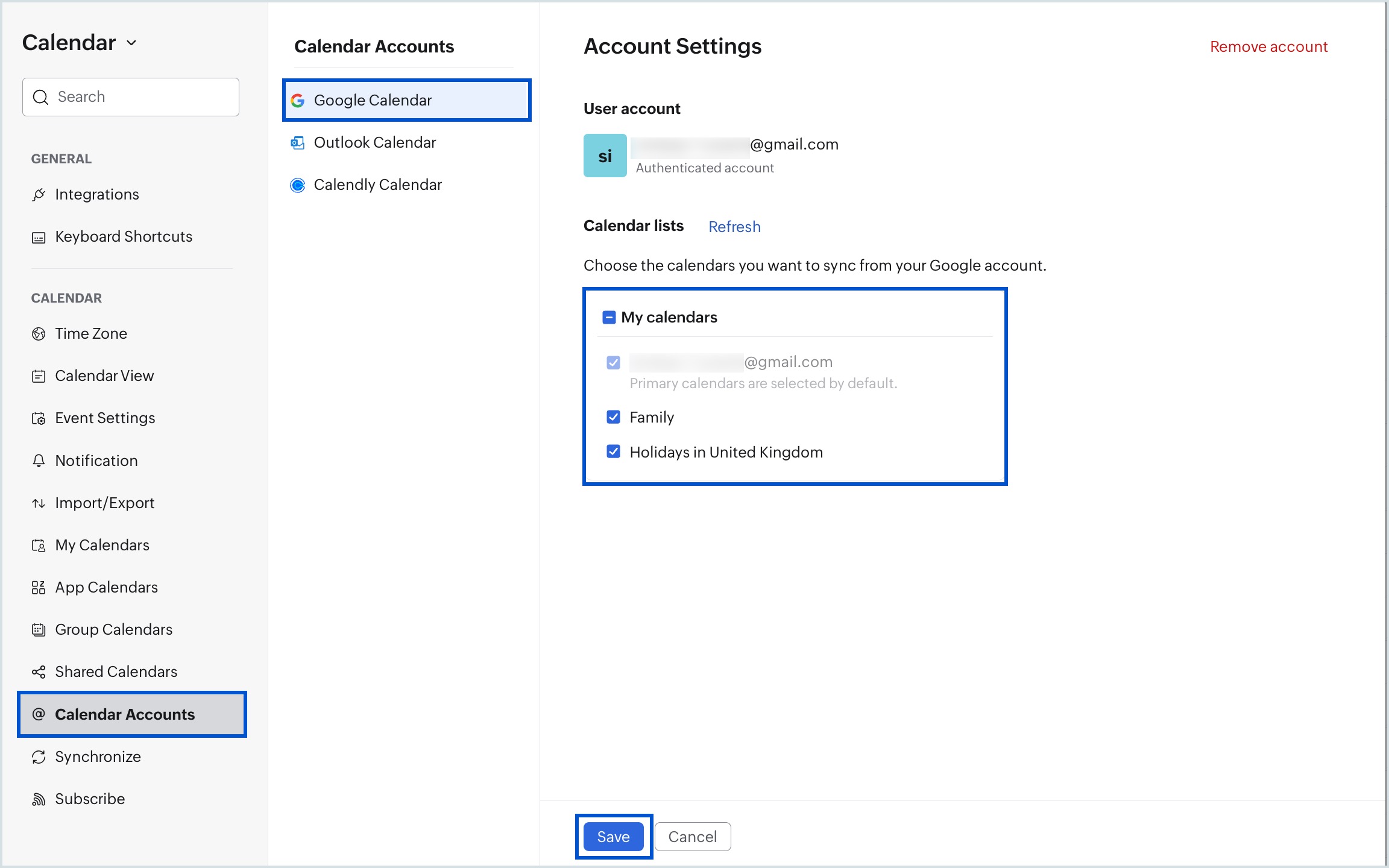 Manage Google Calendars Manage Google Calendars