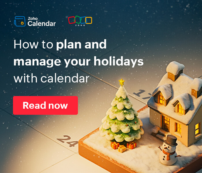 Plan and manage your holidays with Zoho Calendar