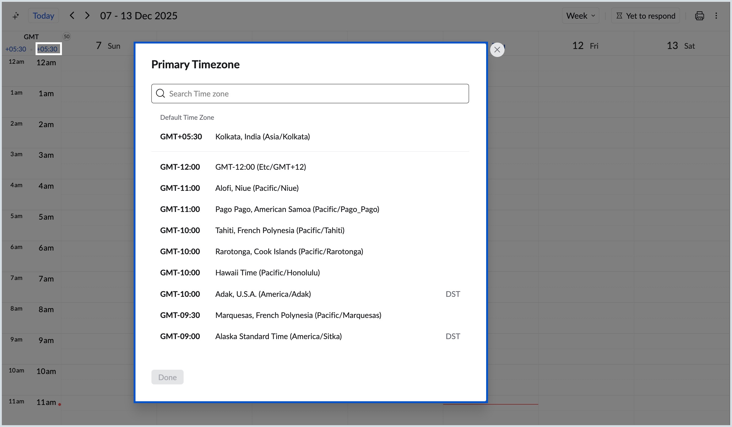 Change primary timezone from the calendar grid Change primary timezone from the calendar grid
