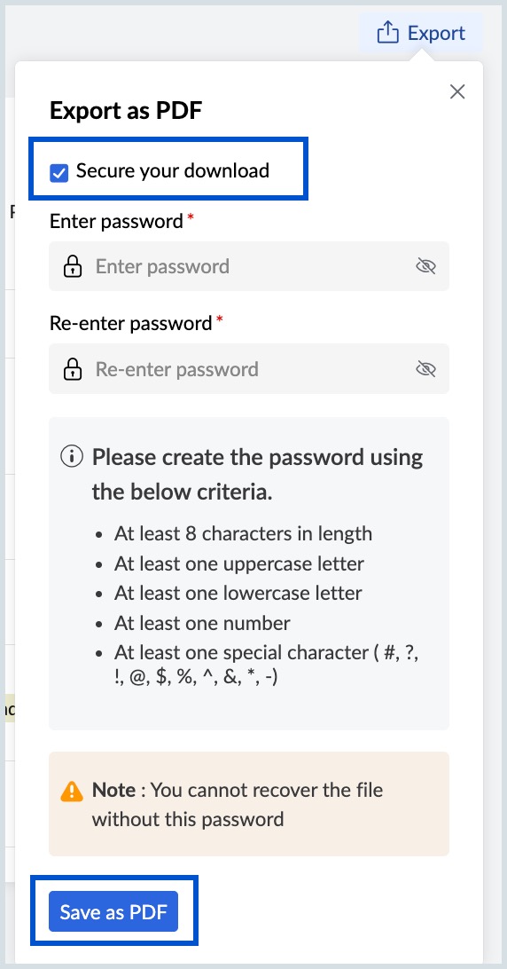 Securely Save as PDF