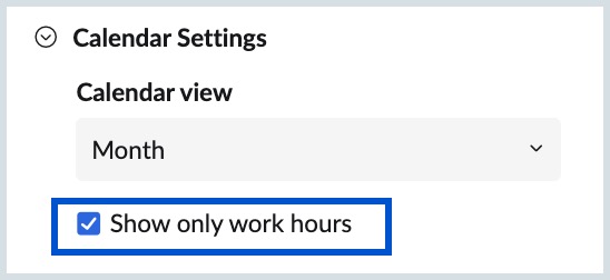 Show only working hours