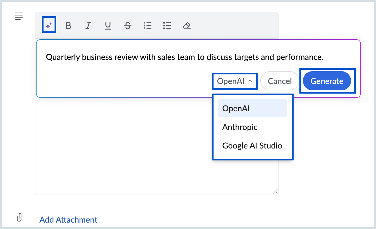 AI-Powered event description generation 