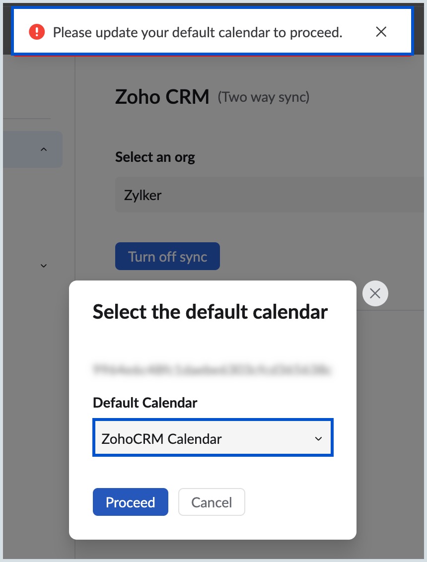 unsync default calendar