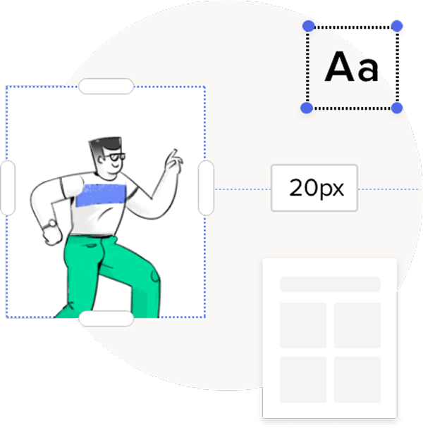 Drag-and-drop elements being arranged in an email layout.