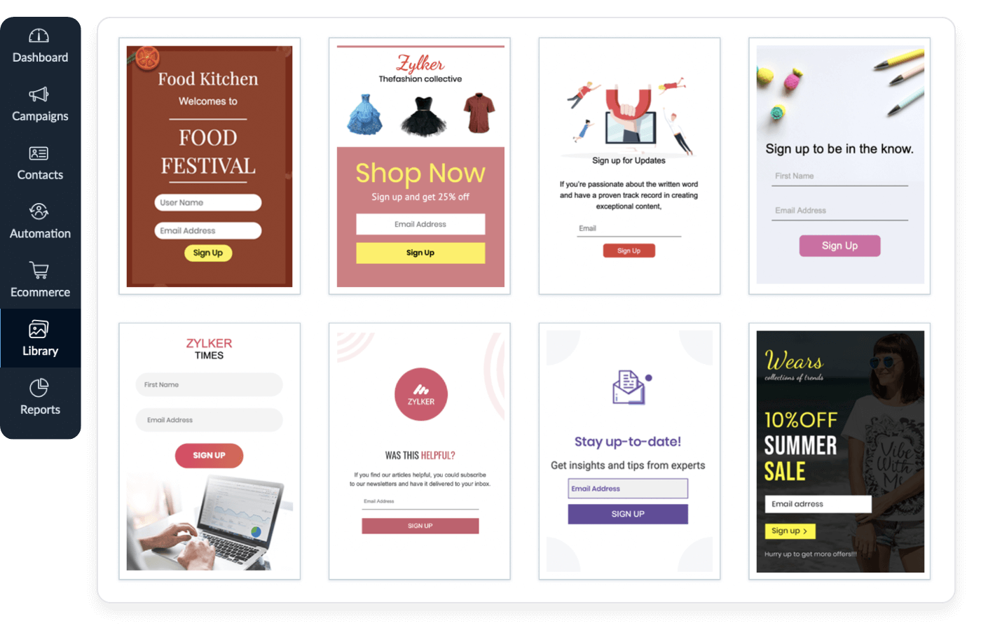 Email marketing campaign design mockup