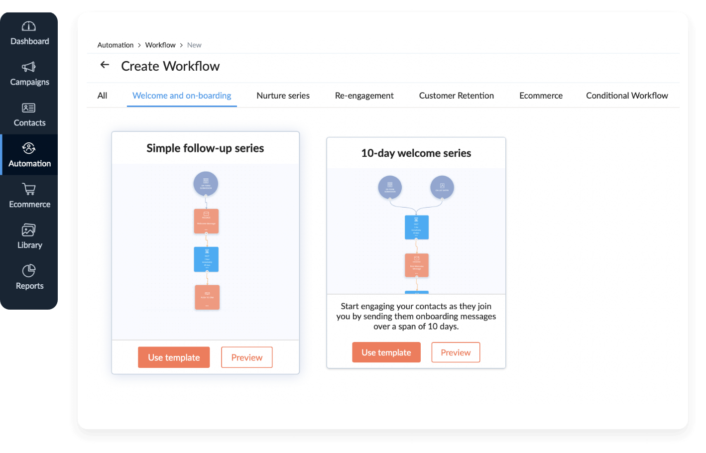 Zoho CRM workflow automation templates