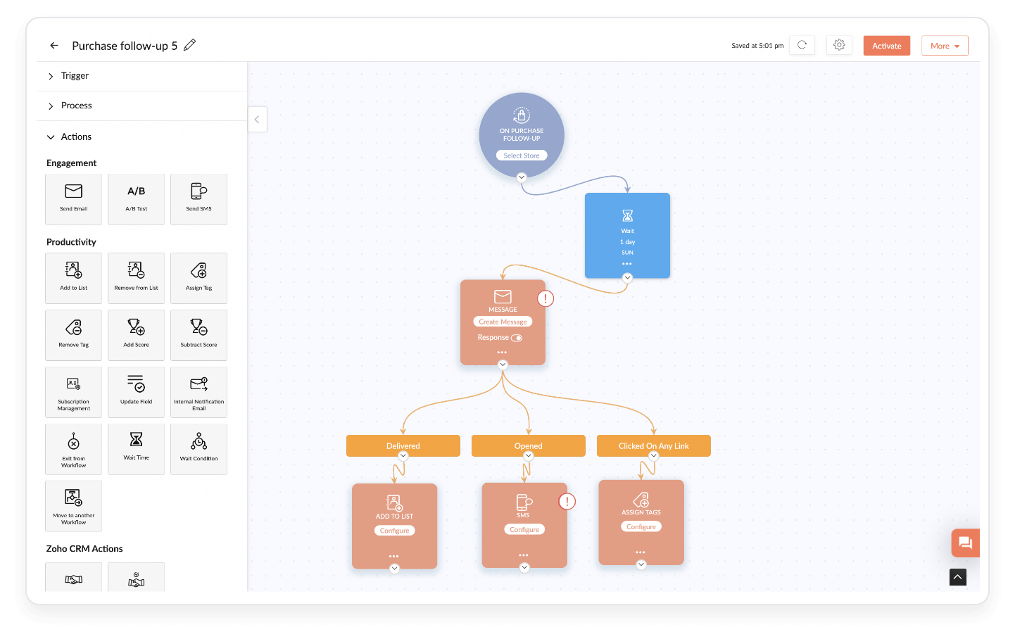 Purchase follow-ups workflow