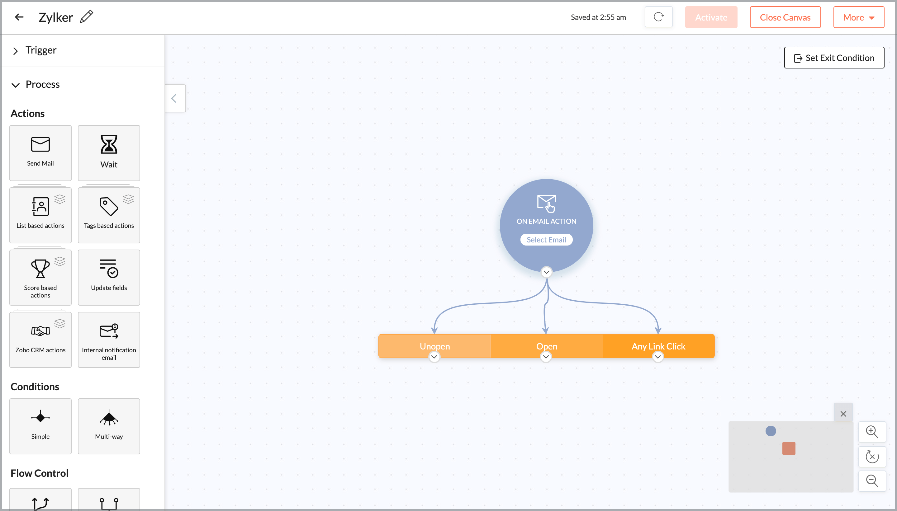 Can I send email action based emails for contacts in my mailing list?