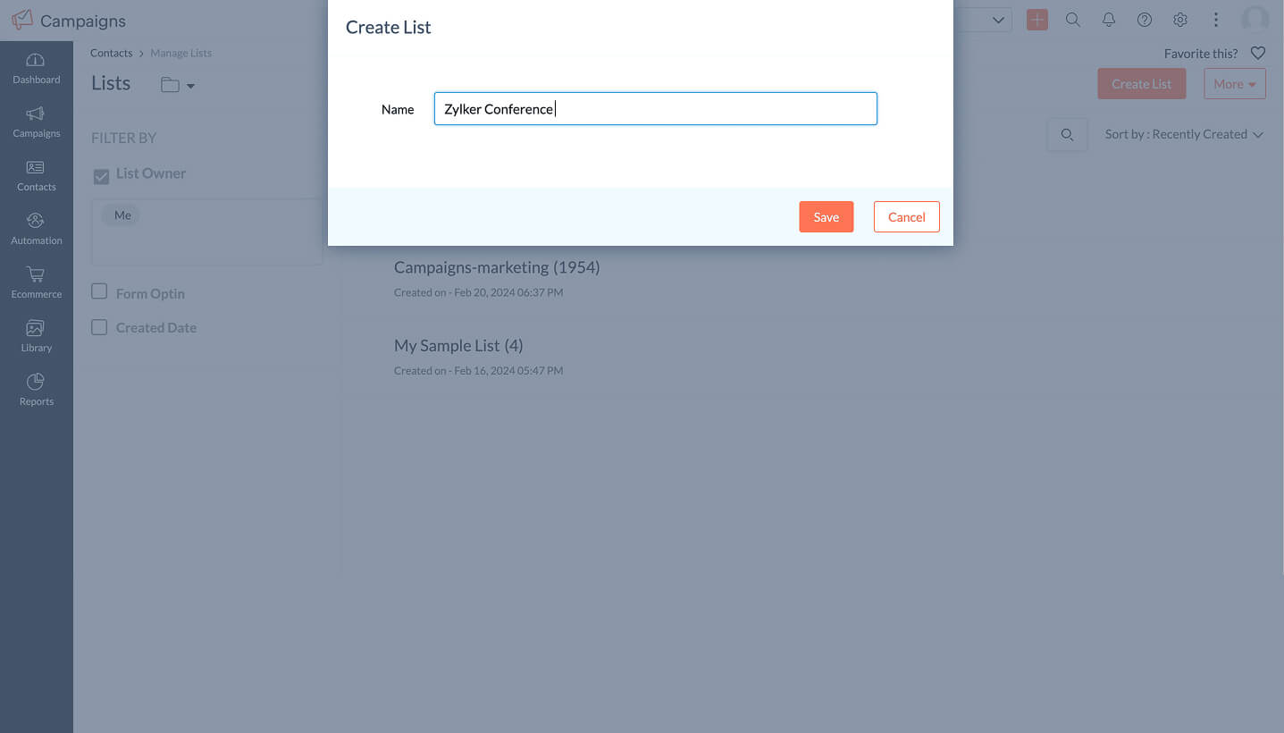 Create lists effortlessly