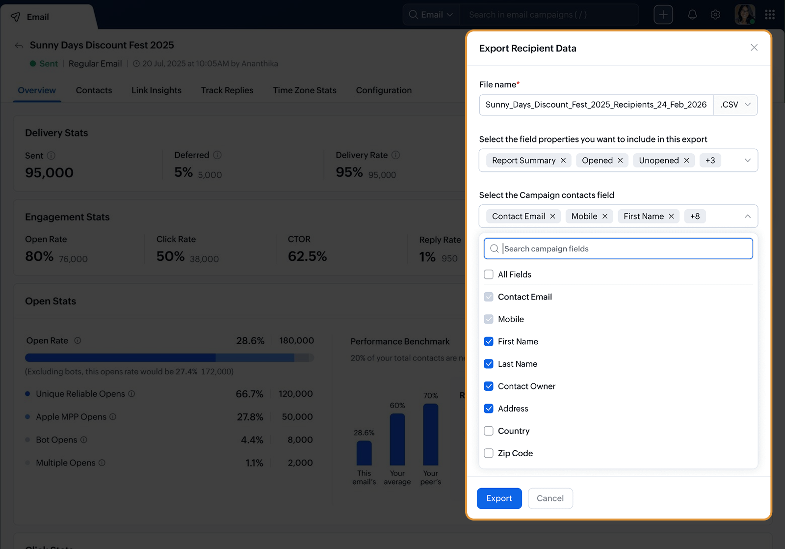 Export report data for deeper analysis
