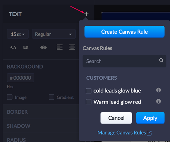 create canvas rule