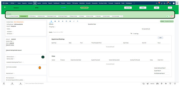 Sample Canvas template design by A1CRM Limited